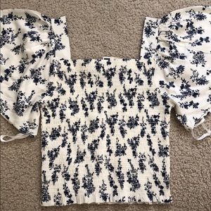 Floral off the shoulder shirt